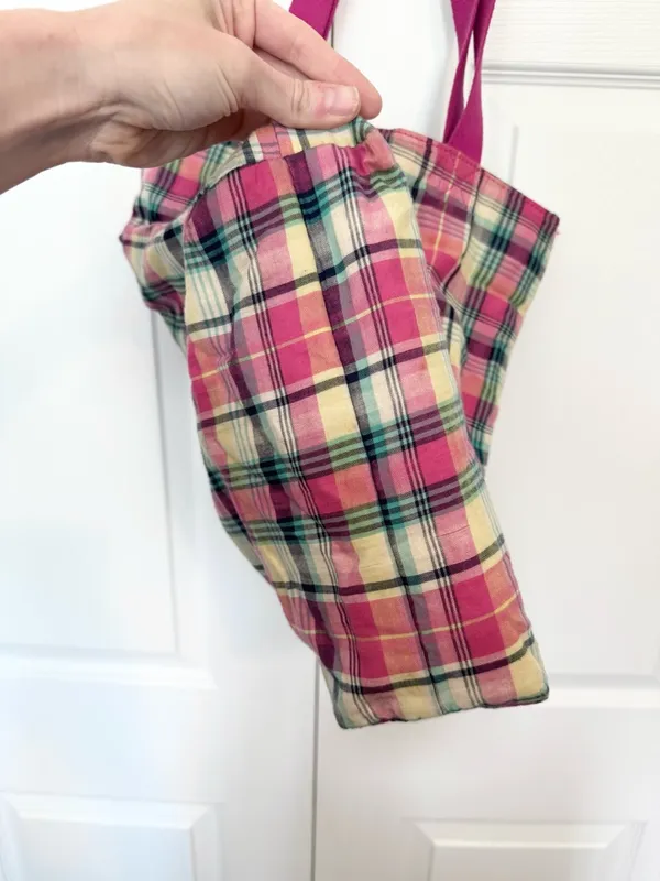 Vintage American Eagle AE Everyday Tote Pink Plaid “77” Canvas Y2K Shoulder Bag - Image 5