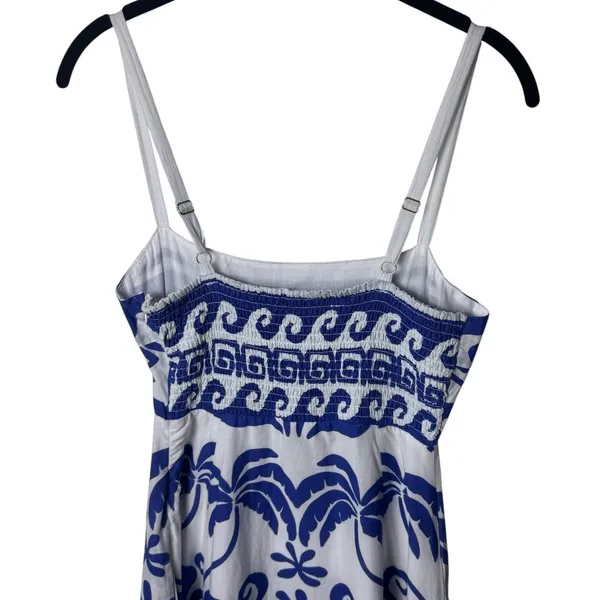 NEW Beach‎ Riot Rianne Printed Maxi Dress Blue White Tropical Resort Travel XS - Image 9