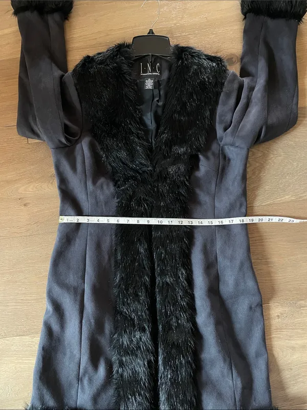 Vintage INC International Concepts Suede Penny Lane Fur Y2K Coat Large - Image 15