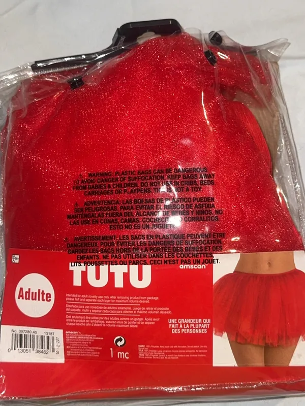Amscan Red Short Layered Tulle Tutu Skirt Size undefined - Image 2