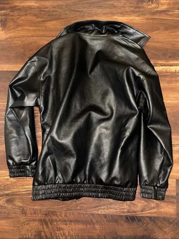 NWT Sampeel Faux Leather Oversized Bomber Jacket in Size Medium - Image 7