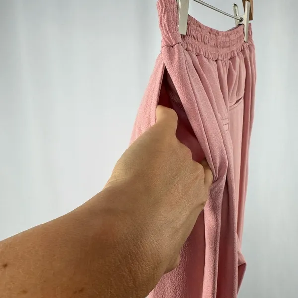 Anthropologie the Essential High Waist Pull-On‎ Trouser in Pink Crepe Size XS - Image 6
