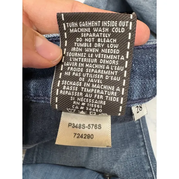7 For All Mankind Dojo Cropped Flare Jeans Retro Y2K Boho Medium Wash Denim 28 - Image 5
