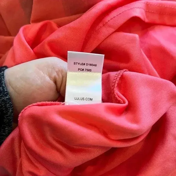 NWT Lulus All My Heart Coral Pink Off-the-Shoulder Maxi Dress Chiffon Sz L - Image 14