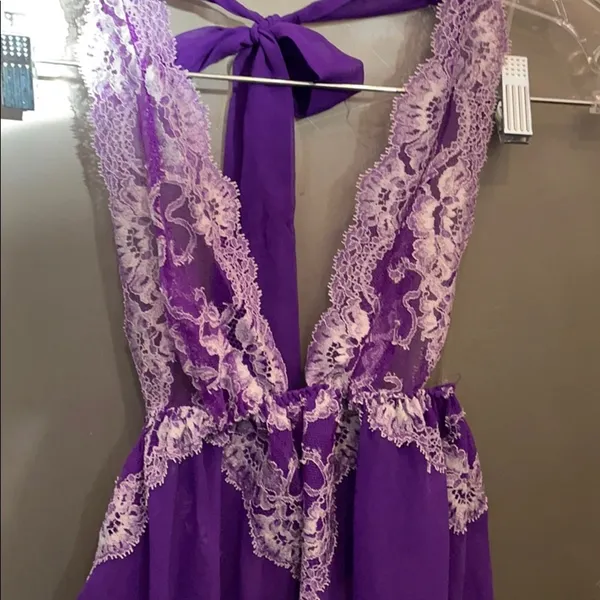 Vintage Victoria’s Secret purple lace teddy S - Image 2