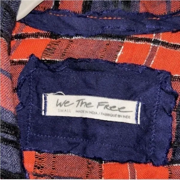 Free People Red & Blue Plaid Tunic Oversized Wool Blend Top(Size Small) - Image 8