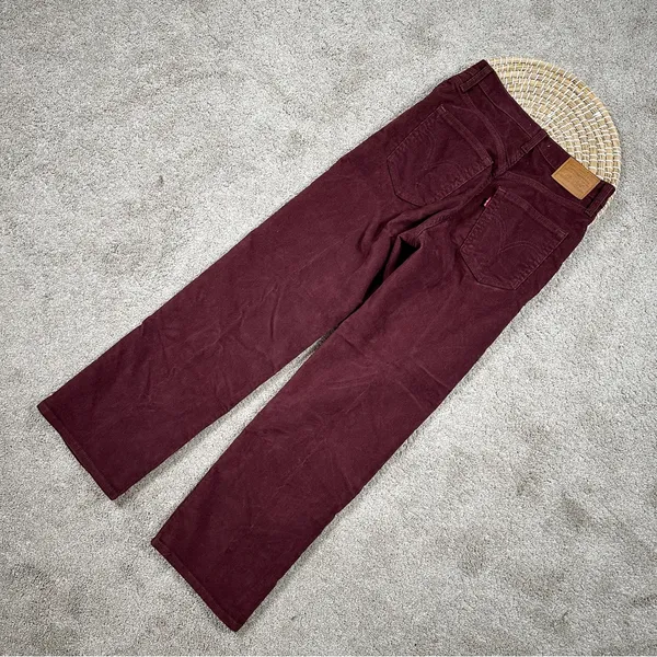 Levi’s Women’s Ribcage Straight Ankle Corduroy Pants High Rise Retro in Red 25 - Image 7