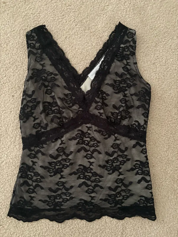 Worthington Black Lace Vintage Tank Top - Image 2