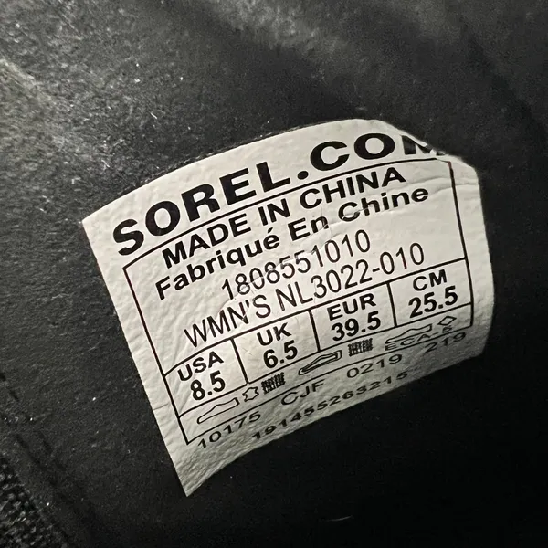 Sorel Joan of Arctic Wedge Ankle Boot Black Shoe Size 8.5 Waterproof - Image 5