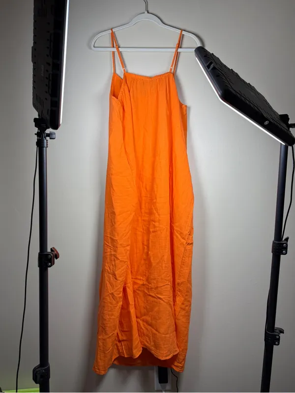 Lane Bryant NWT Cinchable Neckline India Cotton Maxi Dress Sz 18/20 - Image 4