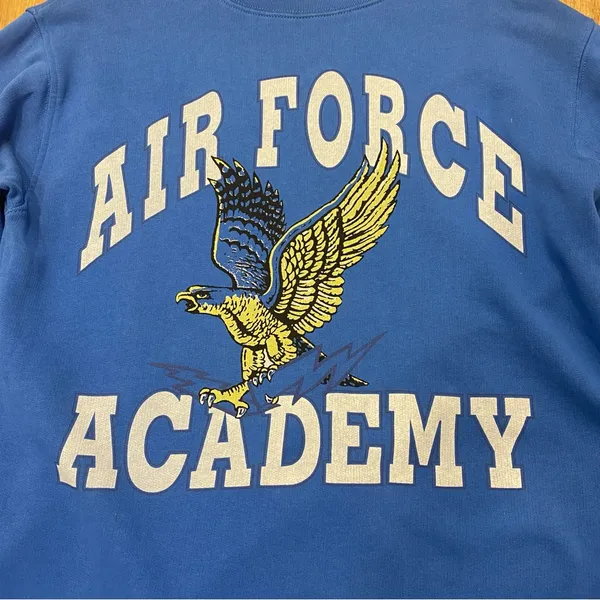 🌟Maje🌟 Vintage Look Air Force Academy Sweatshirt Blue Sz 2 Or M - Image 2