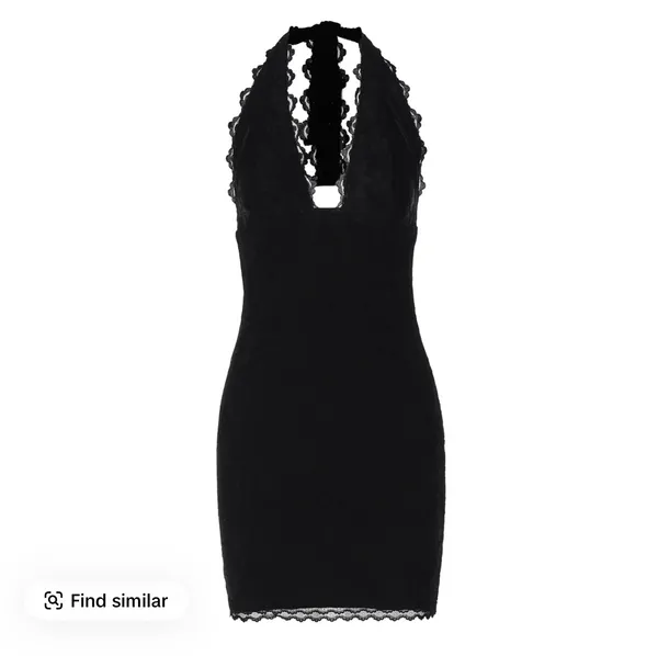 halter mini dress lace black Size XS - Image 2