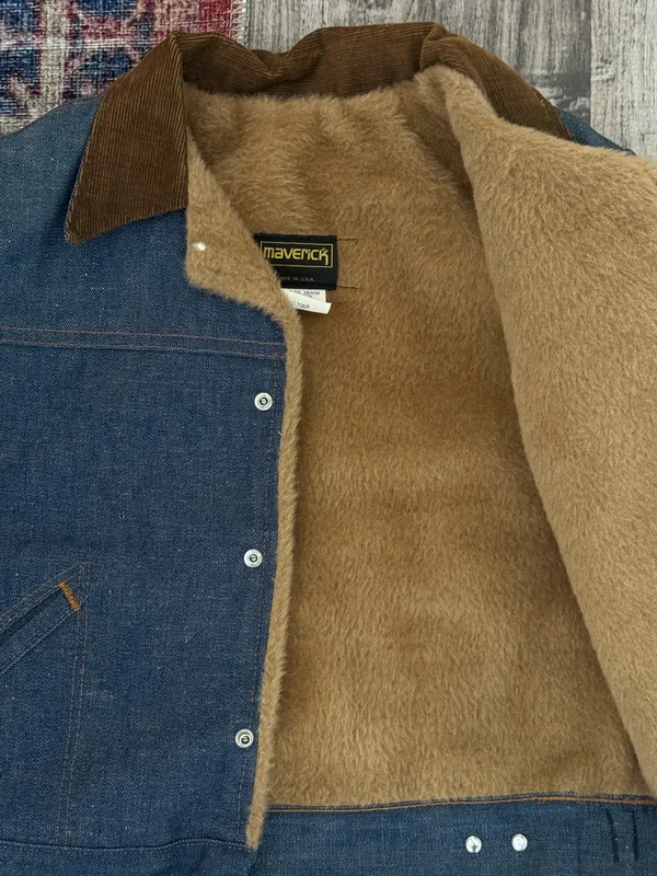 maverick denim fleece lined jacket Blue Size 16 - Image 4