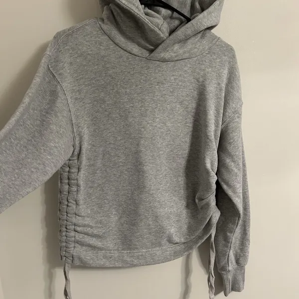 Aerie Women's‎ Hoodie Sweatshirt Draw String Scrunched Side Gray Size XS - Image 3