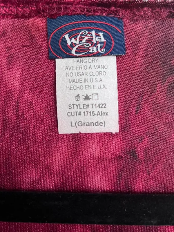 Y2K Wild Cat Velvet Long Sleeve Asymetrical Top Lace detail Size M/L Goth - Image 4