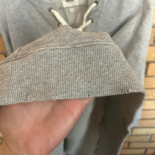 Aerie Lace Up Oversized Crew Sweatshirt Grey Size Small - Image 6