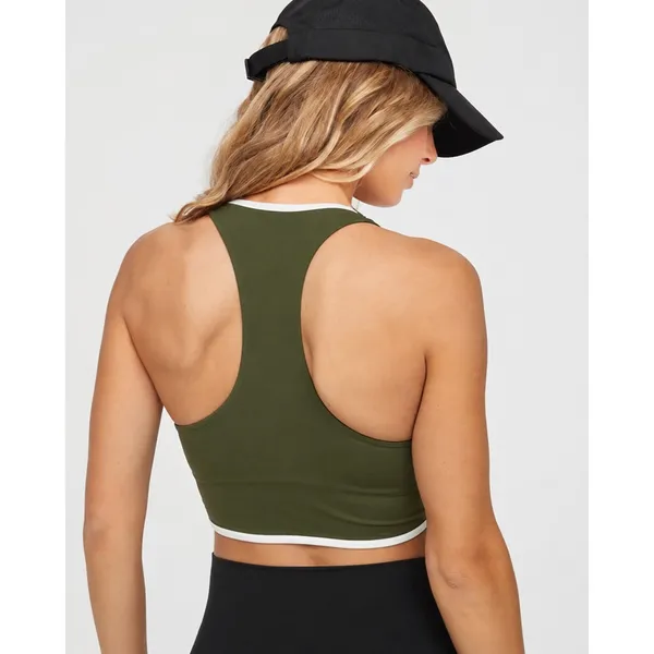 OFFLINE Real Me XTRA Longline Track Sports Bra Contrast Piping V-Neck Small - Image 4
