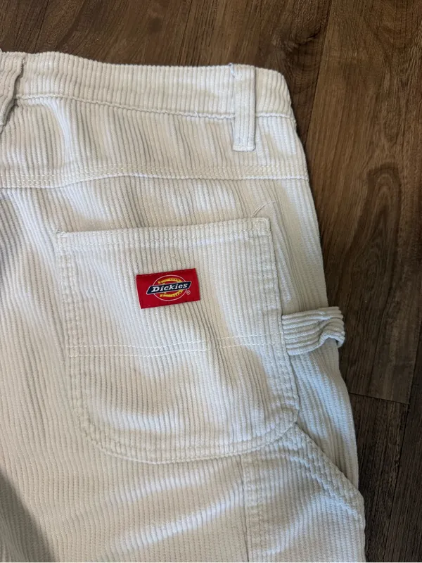 Dickies Cream Wide-Leg Corduroy Pants - Image 6