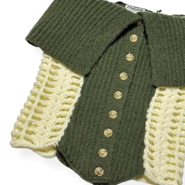JADED LONDON Akio Knitted Corset Top, Olive, XS - Image 7