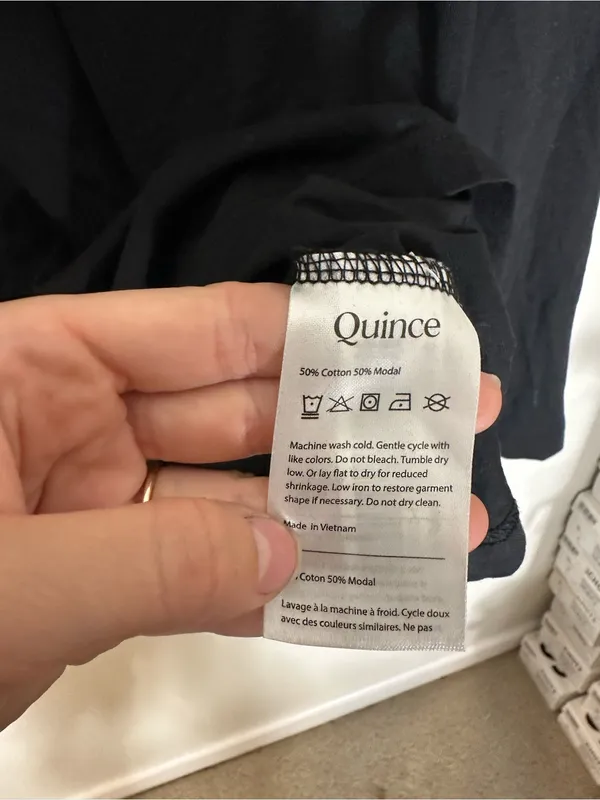 NWT Quince Cotton Modal Relaxed Long Sleeve tee black extra small - Image 4