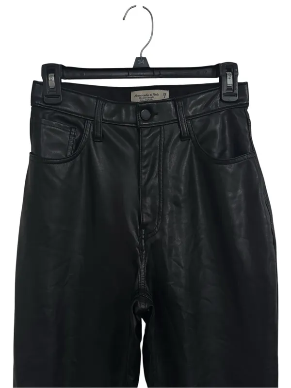 Abercrombie Curve Love Ankle Straight Ultra Hi-Rise Faux Leather Pants 28 - Image 5