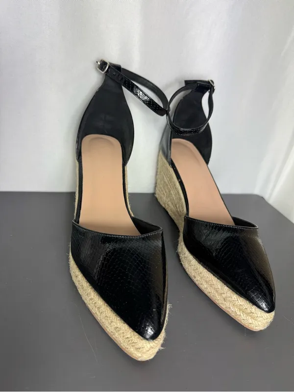 Black Espadrille Wedge Pointed - Image 2