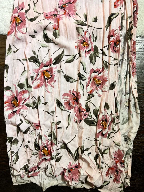 Forever 21 Pink Floral Strappy V Neck Maxi Dress Extra Small - Image 3