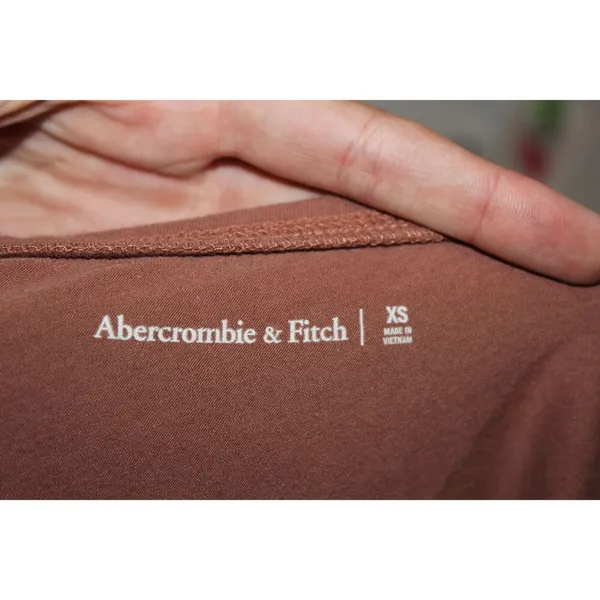 Womens Abercrombie & Fitch Brown Cotton One Shoulder Long Sleeve Bodysuit Sz XS - Image 3