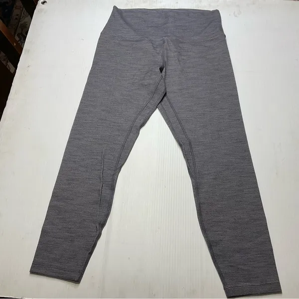 Lululemon Align Pant II 25" Mini Heathered Herringbone Black White/Black Sz 10 - Image 2