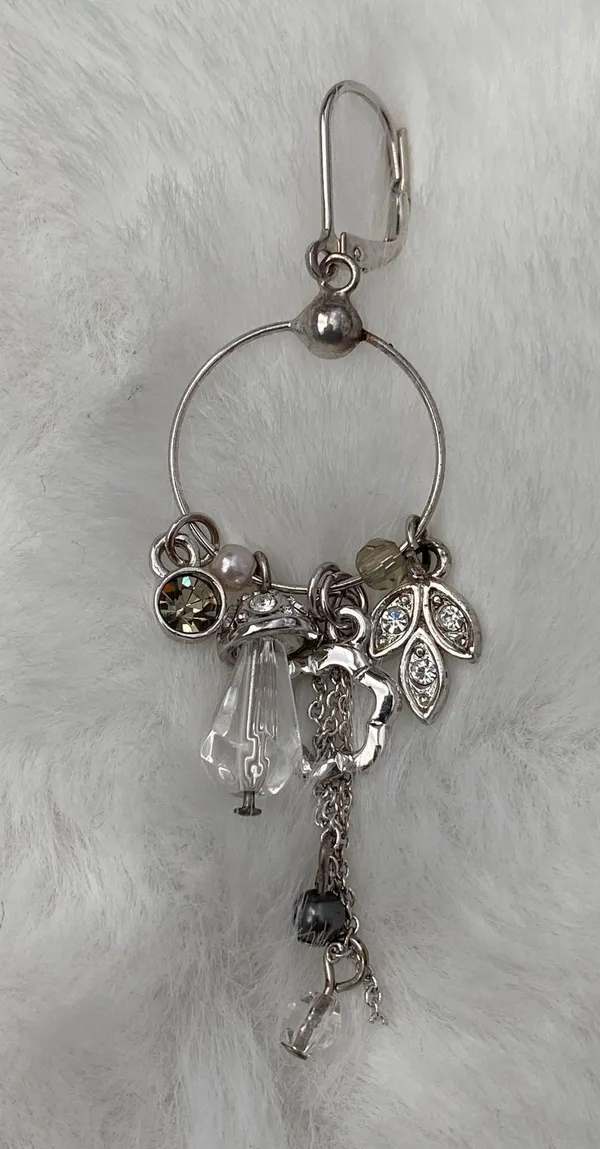 Adrian Buckley NIB England Jewellery Silver Multi-Charm Dangle Earrings - Image 8
