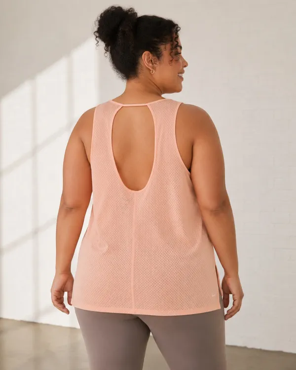 Nike Dri-FIT Peach Mesh Training Tank Top Open Back Athletic Workout XXL NWT - Image 2