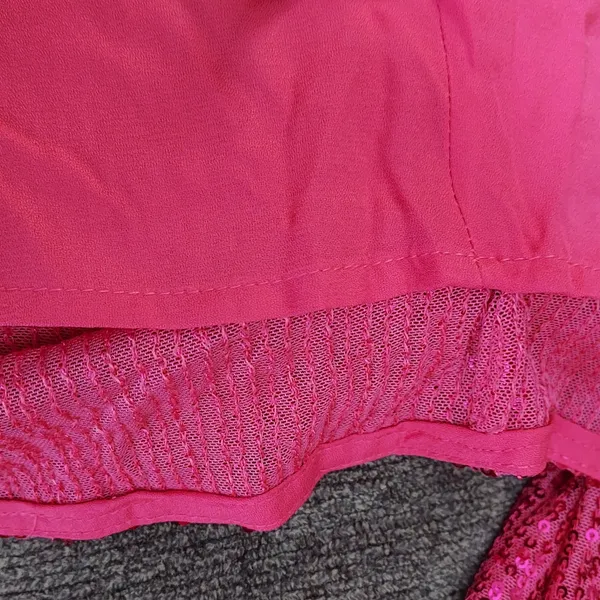 NWT Body Love Hot Pink Sequin Wrap Long Sleeve Party Dress LG holiday bling midi - Image 16