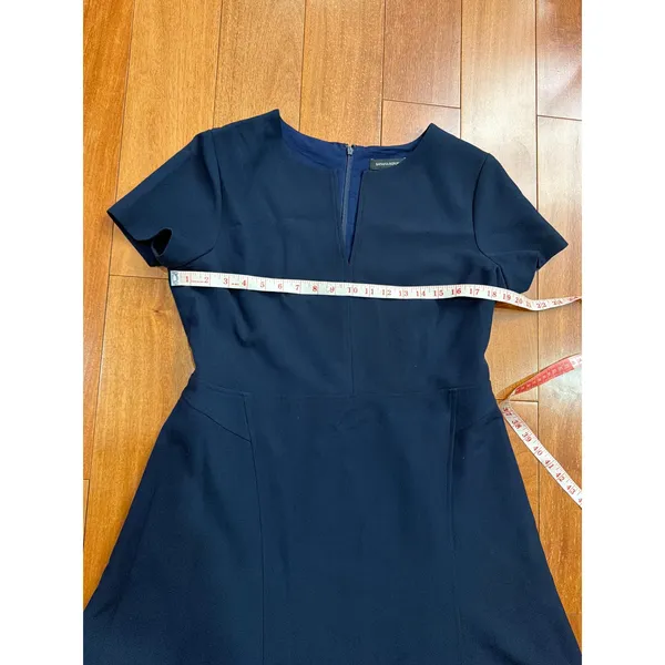 Banana Republic Fit and Flare Dress Womens Navy Blue Notched Neck 14 - Image 5