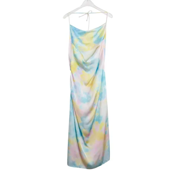 Zara Tie Dye Slip Midi Dress Tie Neck Multicolor Midi Dress Extra Small XS - Image 10