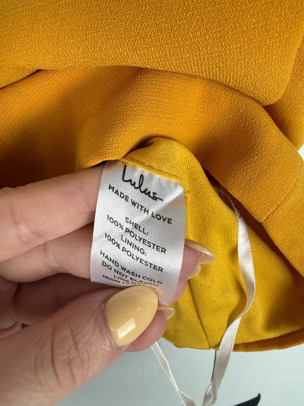 NWT Lulus Mustard Yellow Lace Up Back Crop Top Size XL NEW - Image 6