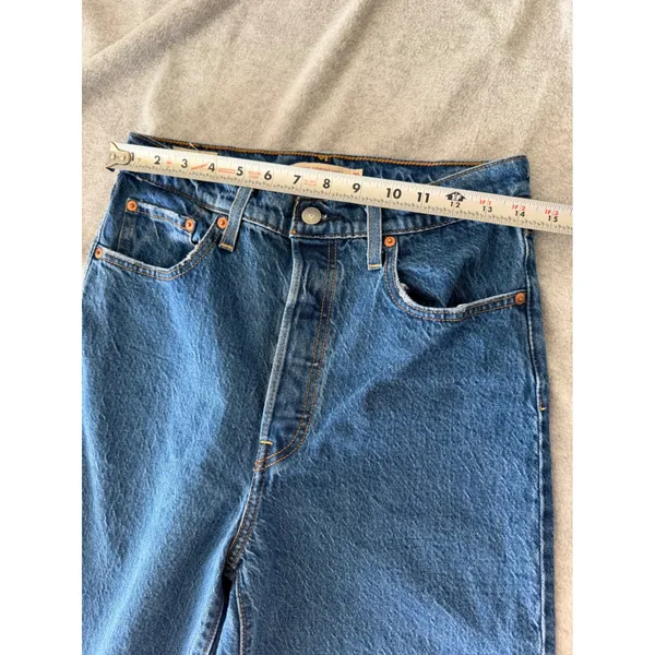 Levis Ribcage Straight Ankle Jeans Womens 29 High Rise Button Fly Blue Denim - Image 7