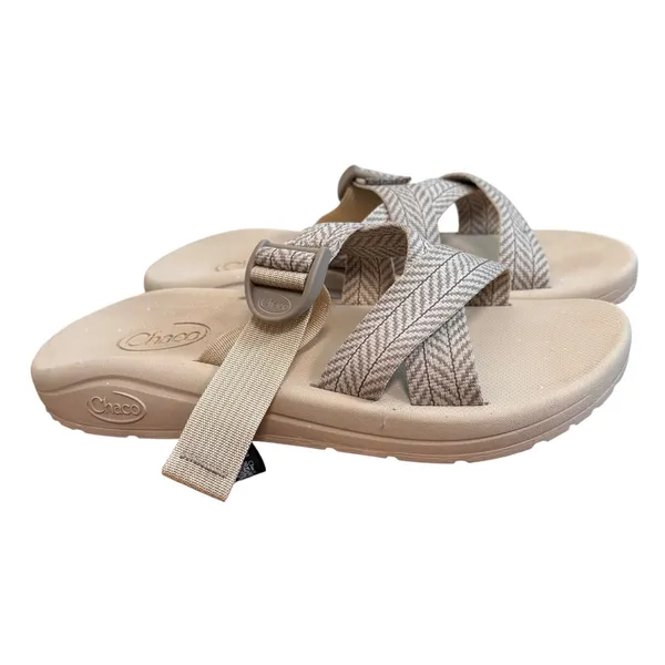 Chacos Chillos Slide Sandal Womens 11 Tan Beige Chevron Adjustable Straps J106592 - Image 3