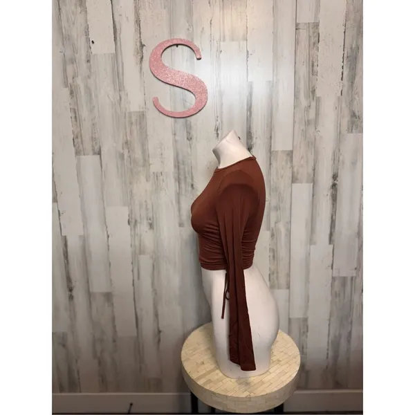 Brown long sleeve top - Image 2