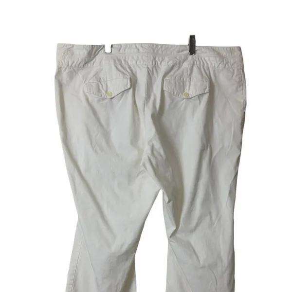 Old Navy Flare Pants 24 Plus Stretch Cotton Mid Rise Wide Leg Cream Casual - Image 6