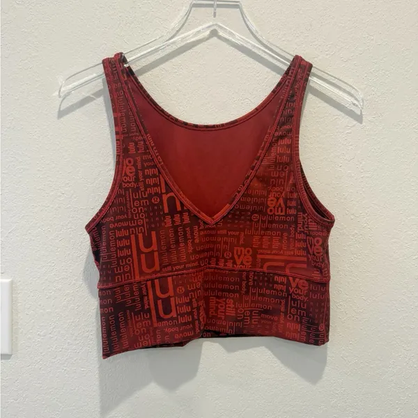 LULULEMON Power Pivot Everlux Tank Top in Lululemon Logo‎ Ombre Red size 10 - Image 4