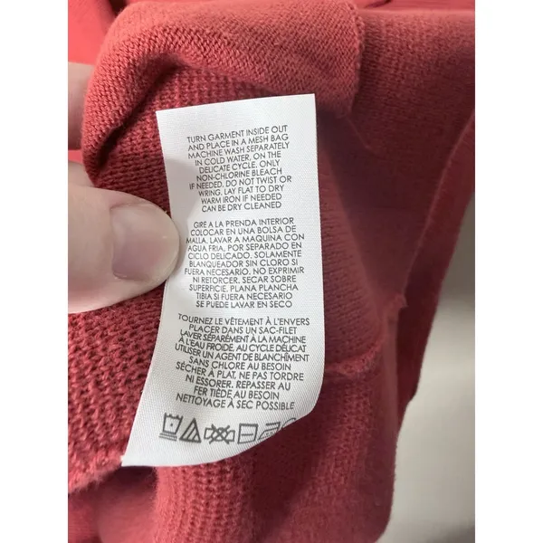CAbi Red Notch Lapel‎ Blazer Jacket 100% Cotton Women's Size Medium 3/4 Sleeve - Image 8