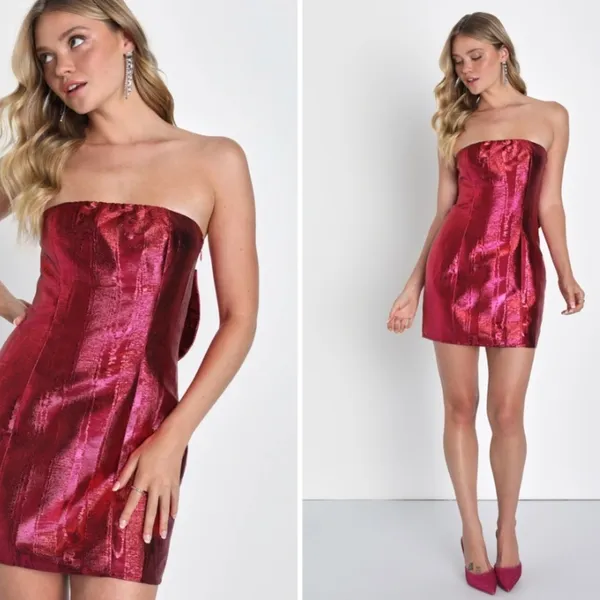 LULUS Date Night Sexy Prom Wedding Cocktail Party Strapless Mini Dress - Image 3