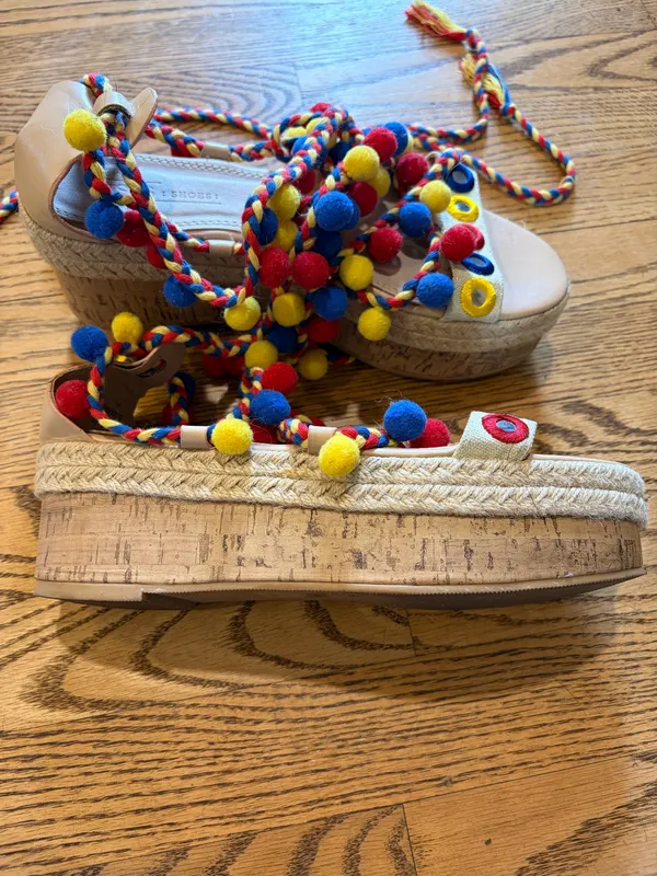 ASOS Tijuana Multi Pom Flatforms  Espadrille Platforms Multi Color - Image 5