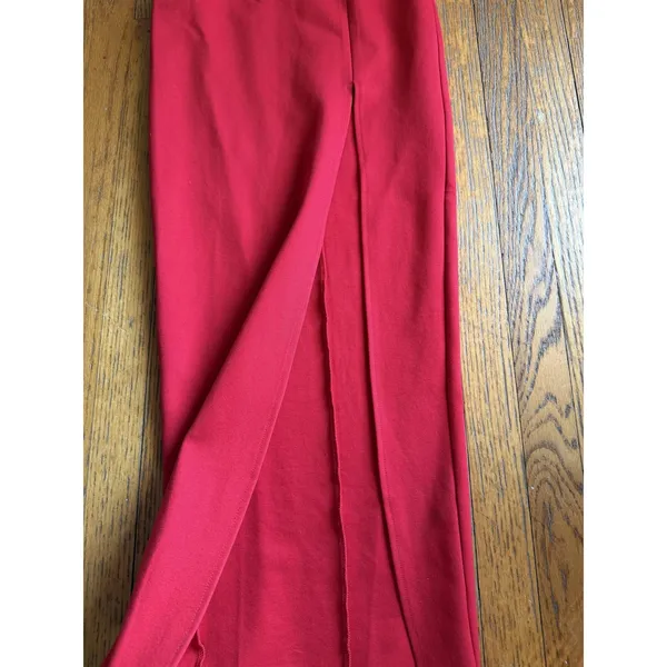 Superdown Dress Womens XS Red Strapless Sweetheart Bodycon Slit Formal - Image 2