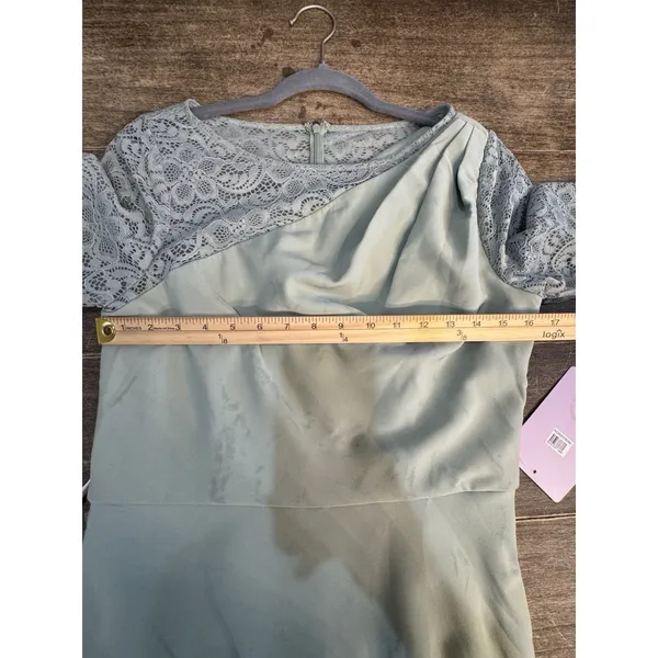 JS Collections Women Asymmetrical Lace-Trim 3/4 Sleeve‎ Fit & Flare Dress Size 8 - Image 13