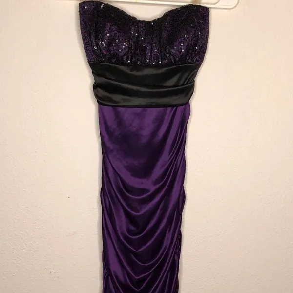 Windsor Strapless Prom Dress Purple‎ Black - Image 2