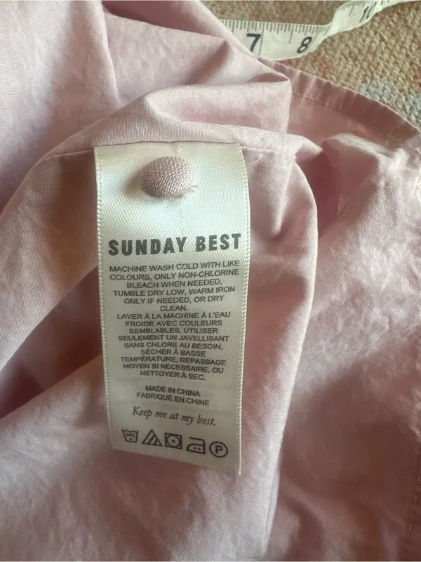 Aritzia Sunday Best Hayes Dress tiered mini dress organic cotton linen pink XS - Image 7