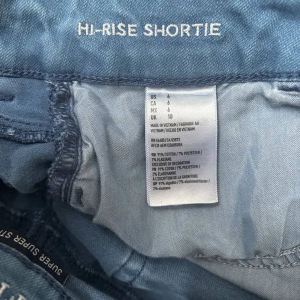 American Eagle Women's Blue Super Super Stretch High‎ Rise Summer Shorts Size 6 - Image 4