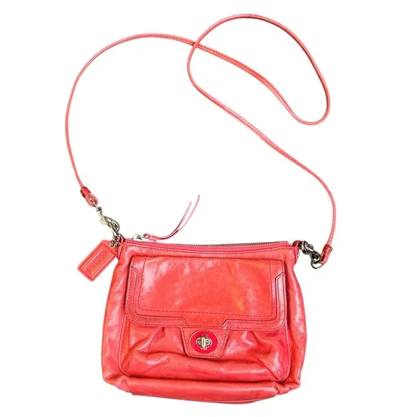 Pink Coach Poppy Leather Crossbody Mini Bag - Image 3