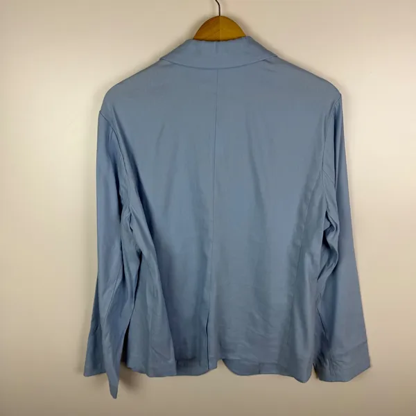 NWT J Jill Love‎ Linen Skyline Blue Blazer Jacket Size XL Coastal Office Capsule - Image 5